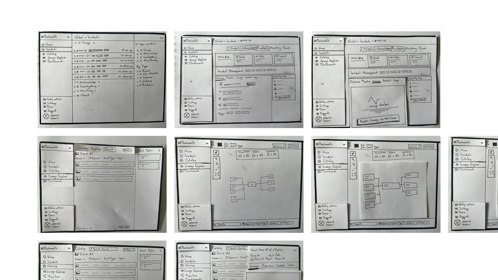Lineage Paper Wireframes